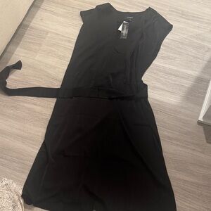 Banana Republic Mid Length Elegant Tie Front Black Dress